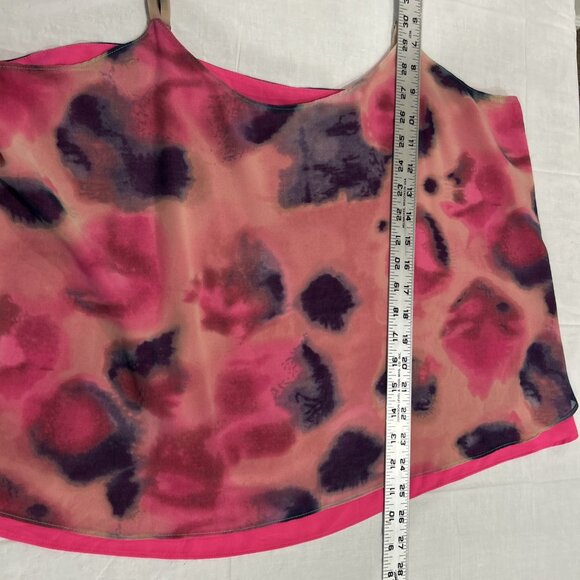 Rachel Roy Womens Tank XL Pink Sleeveless Chiffon Cami Top Colorful Neon‎ Beach - Picture 4 of 8